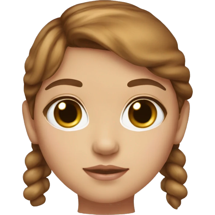 Caramel doll eyes, brown  hair, feminine, pink, girl, angelic emoji