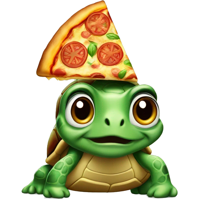 Turtle with pizza emoji