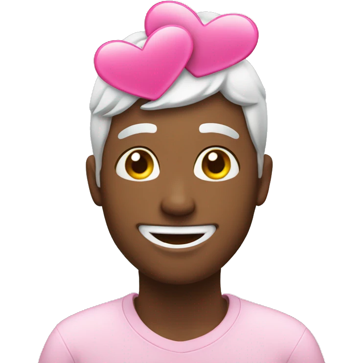 Smiling Emoji with pink hearts around his head emoji