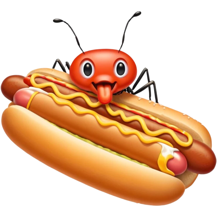 Bug eating a hot dog  emoji