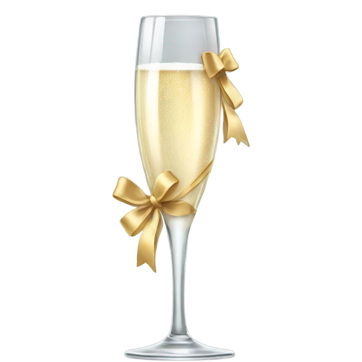 Champagne glass with a bow  emoji