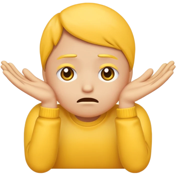 sad dissapointed emoji with hands emoji