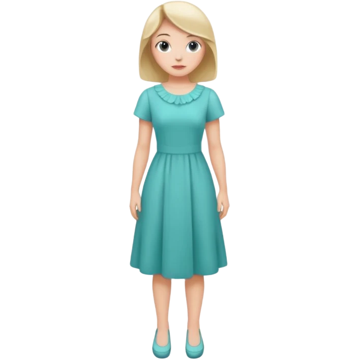 👗🧍‍♀️ merge this emojis the dress should be light teal on a girl full emoji