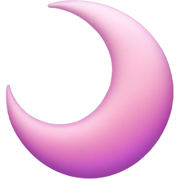 Pink crescent moon with sparkly violet clouds emoji
