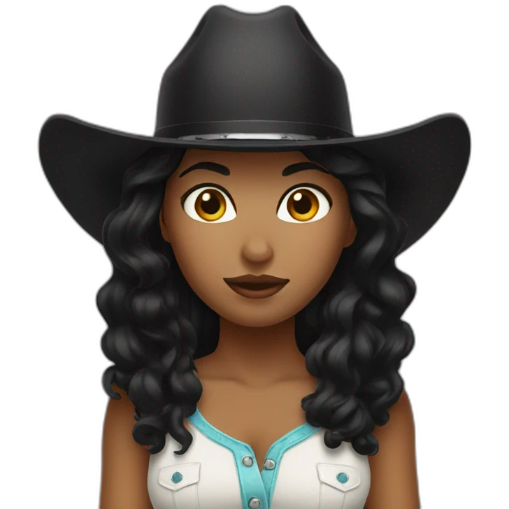 cowgirl black hair emoji