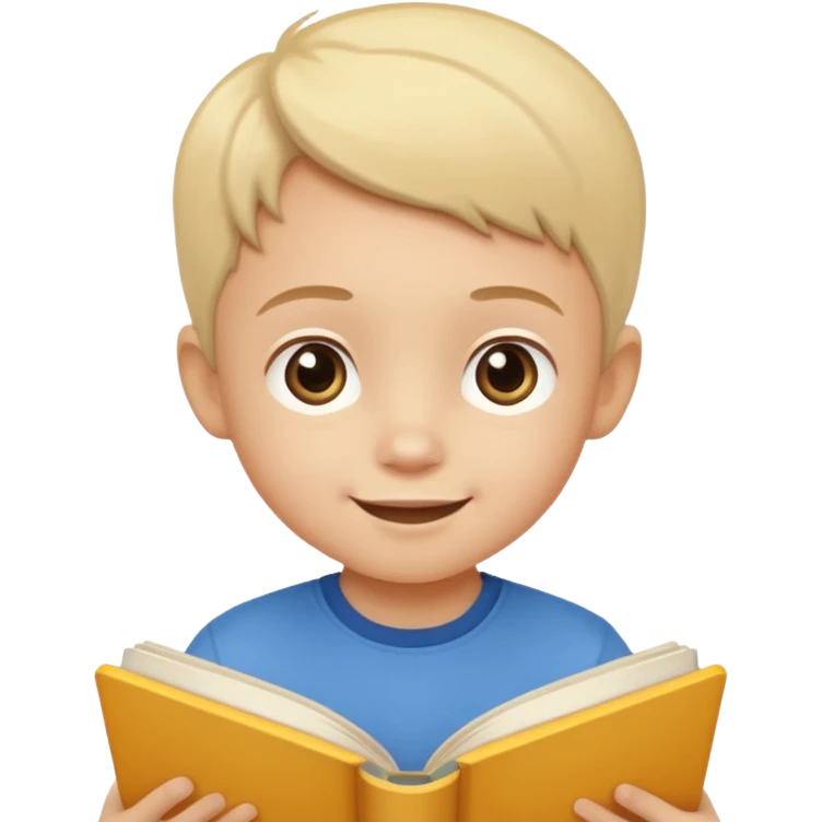 Child + picture book, Library Visitor. emoji