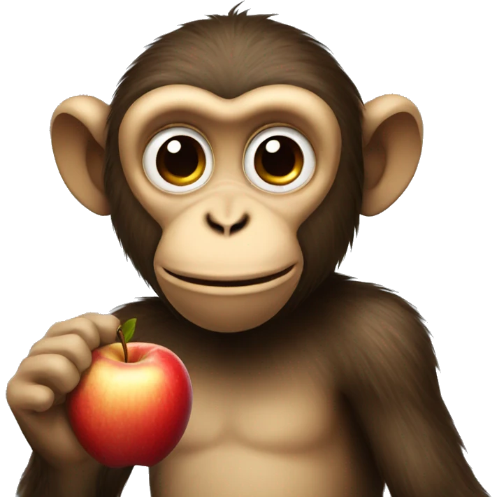 Monkey with an apple emoji