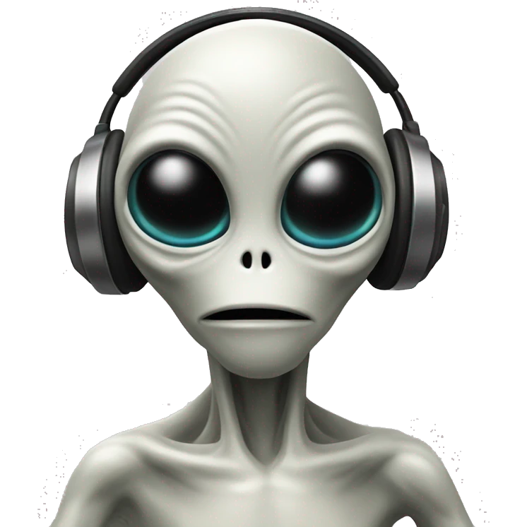 extraterrestrial alien listening and dancing to techno emoji
