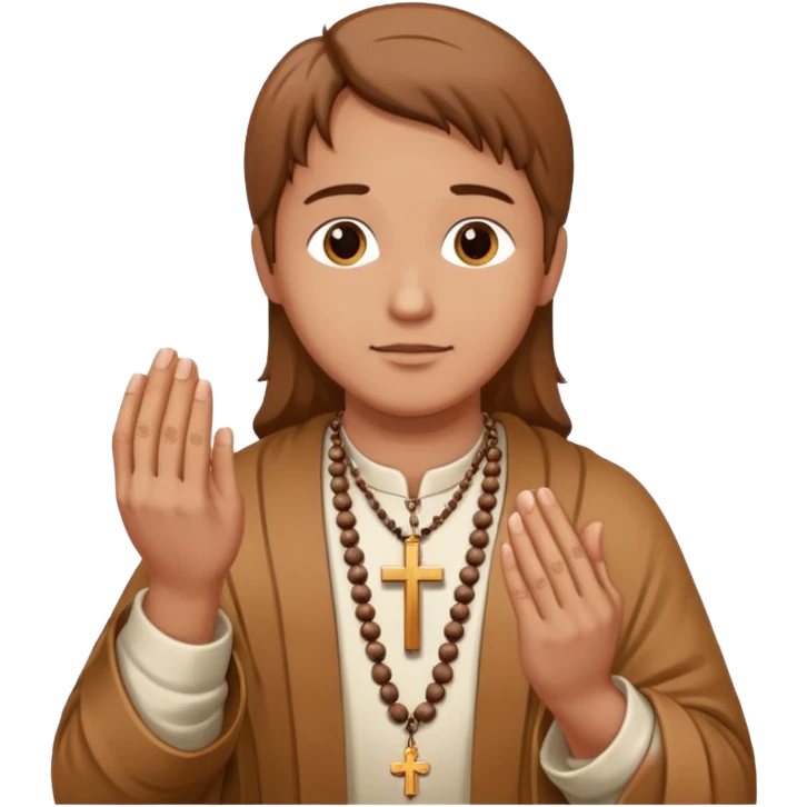 Praying hands holding a rosary  emoji