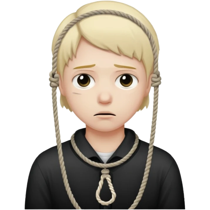 😔 with noose around neck emoji