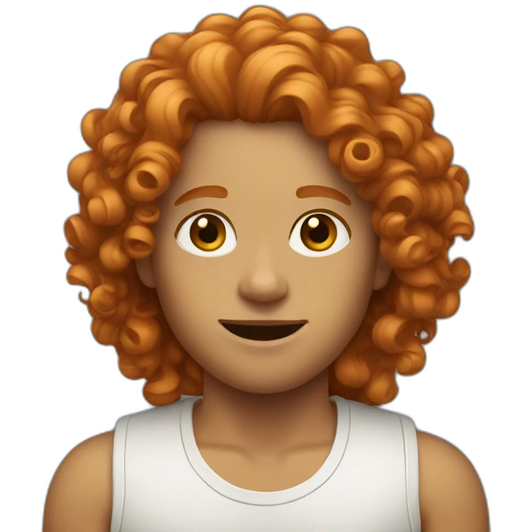curly long ginger hair emoji