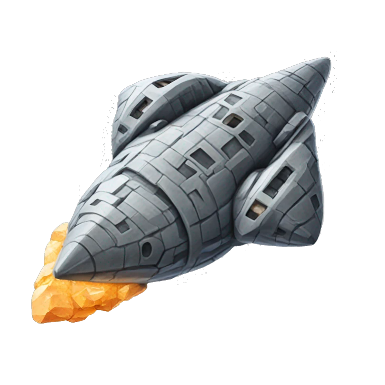 Space ship made out of rocks emoji
