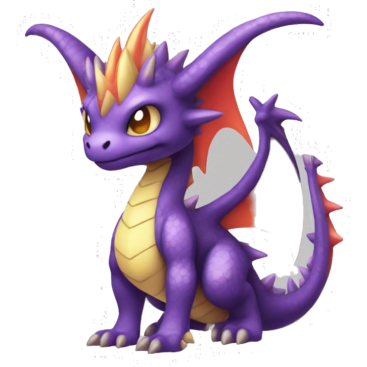 Kawaii Edgy Bright Dragon Pokémon Fakemon full body emoji