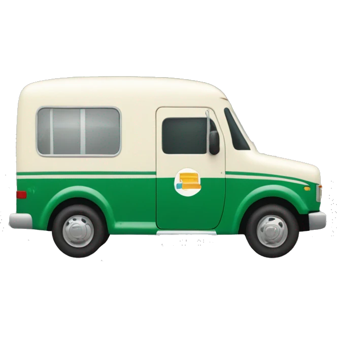 cream truck with forest green tree in the back emoji