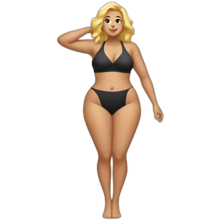 Slim-Thicc caucasian woman swimsuit posing (hourglass figure) emoji