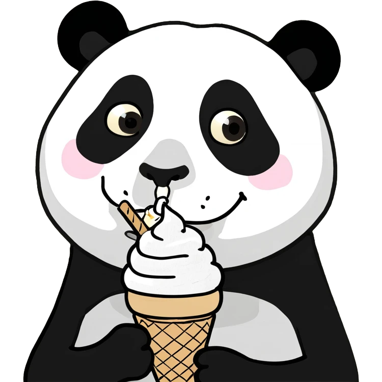 Panda eating ice cream emoji