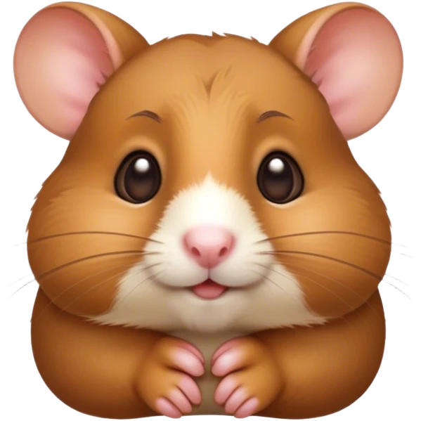 Cinematic Noble Brown Hamster Portrait Emoji, Poised and regal, with a tiny, compact build and a smooth, well-kept rich brown fur, deep-set soulful dark eyes, Simplified yet sharp and sophisticated features, highly detailed, glowing with a soft, dignified glow, high shine, intelligent and energetic, stylized with an air of miniature majesty, focused and attentive, soft glowing outline, capturing the essence of a watchful and confident rodent, so majestic it feels as though it could scurry out of the screen with effortless authority! emoji
