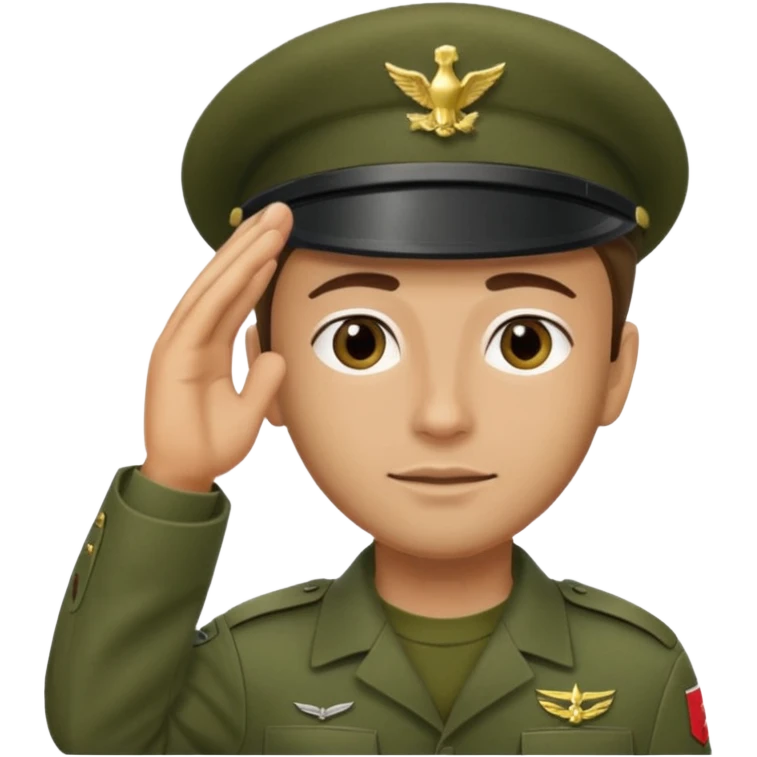 militar de boina dando continencia verde emoji