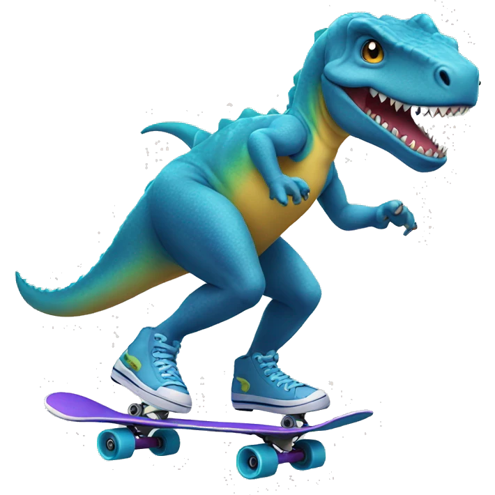 a skater dino emoji