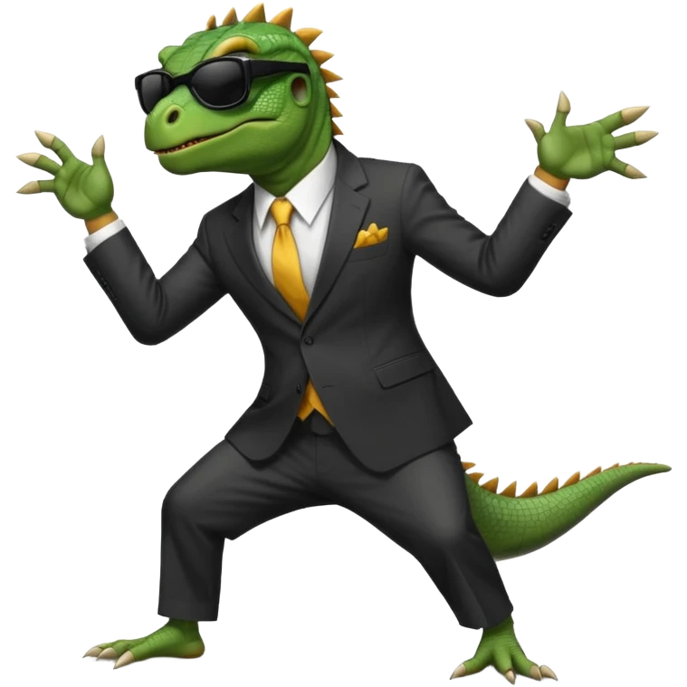 capitalist iguana banker godfather with black sunglasses breakdance no problem emoji