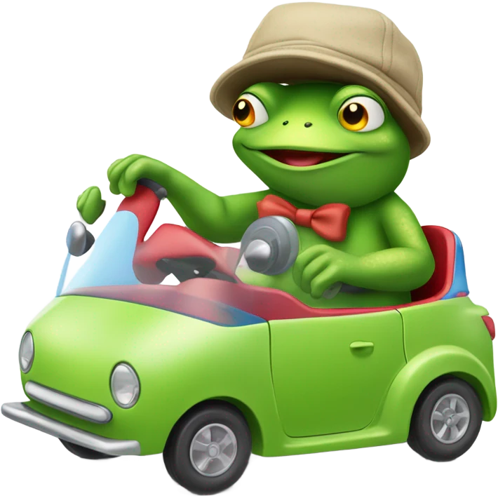 Frog driving emoji