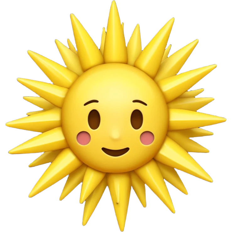 Clean 3D emoji, iOS‑like: one sharp‑edged explosion burst, solid yellow, gentle highlight and rim, isolated on transparent background emoji