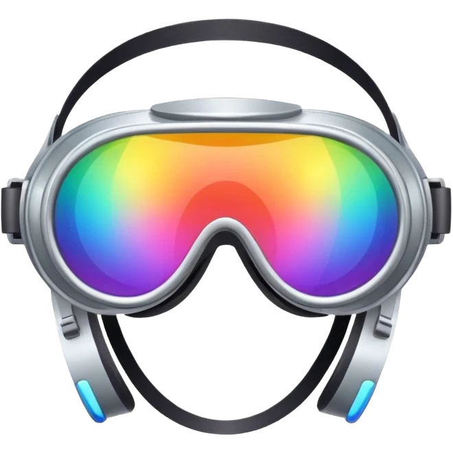 silver simulation rainbow visor goggles emoji