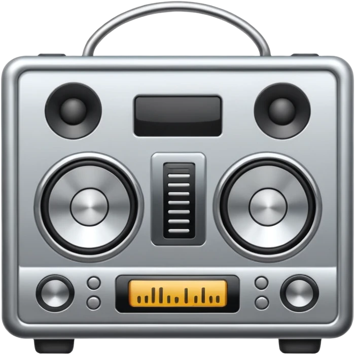 audio metallic silver chrome emoji