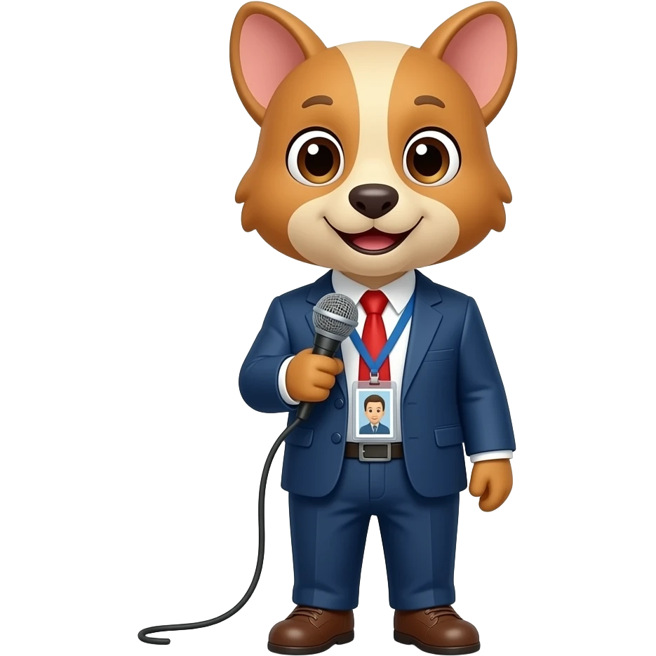 animal journalist with mic and id emoji