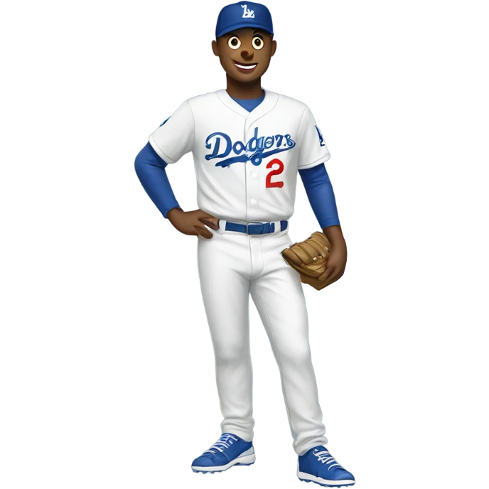 Male wearing Dodgers  emoji