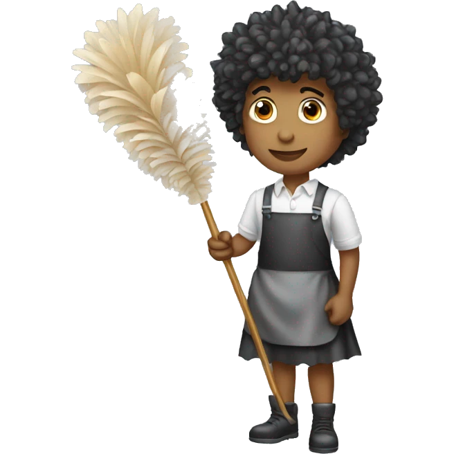 Boy maid feather duster emoji