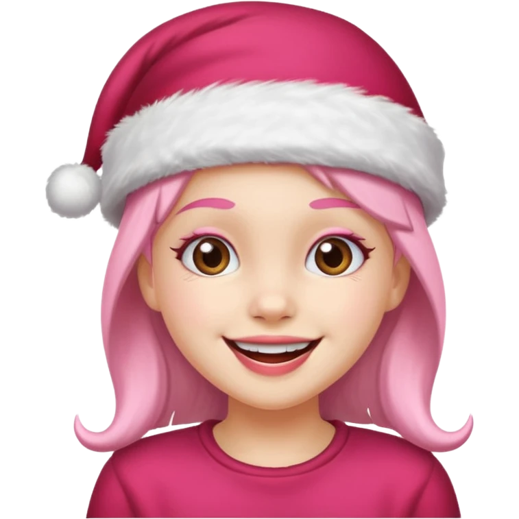 christmas pink girl emoji