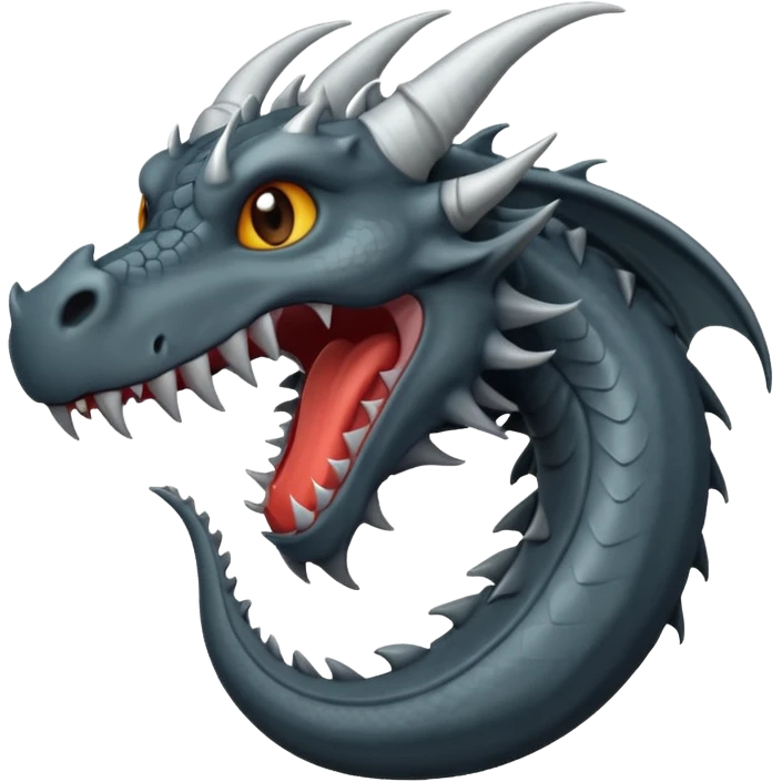 iOS style emoji, minimal dragon fang, dark fantasy object emoji