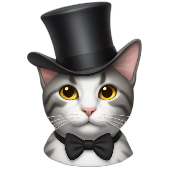Cat wearing a top hat emoji