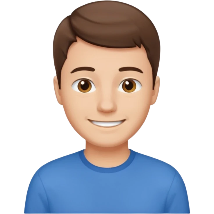 A man with short brown hair, with a smile emoji