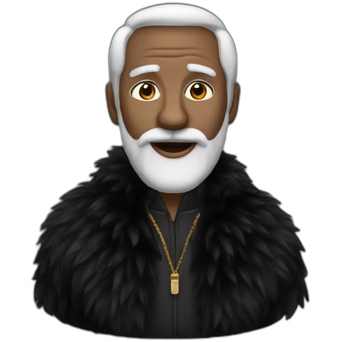 black Fur coat old white man emoji