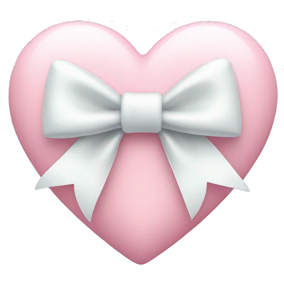 Pastel pink heart with white bow emoji
