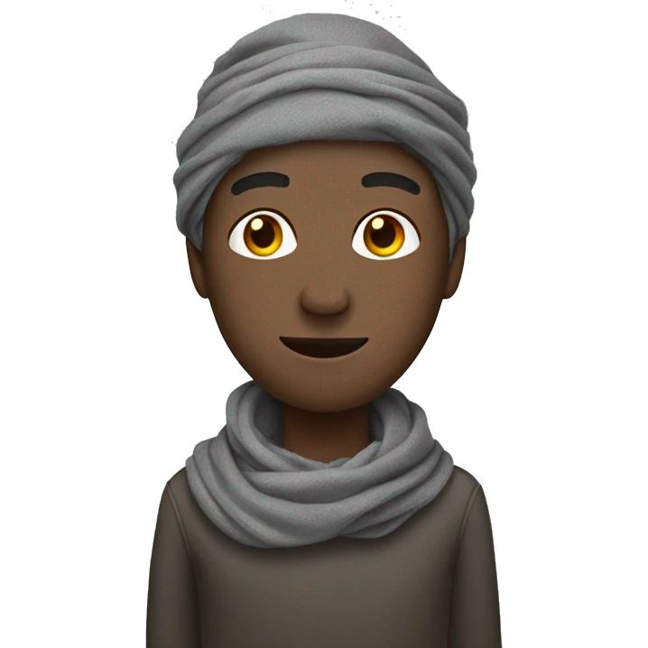 Black man with gray scarf wrapped around his head only eyes visible emoji