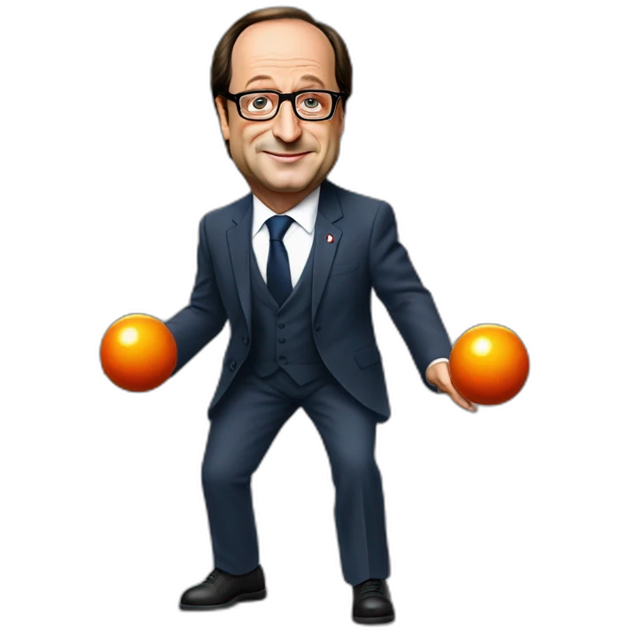 françois hollande joue à la pétanque emoji