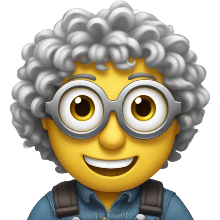 Curly minion happy  emoji