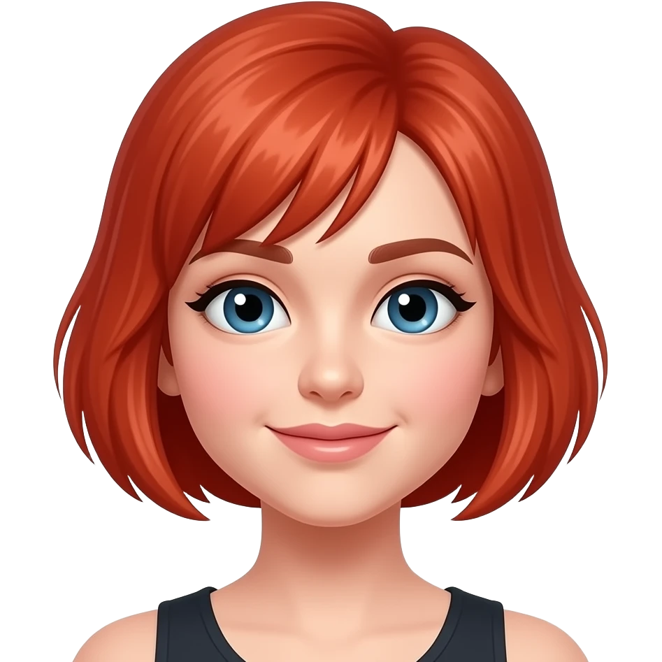 rothaarige junge Frau mit extrem kurzen Haaren emoji