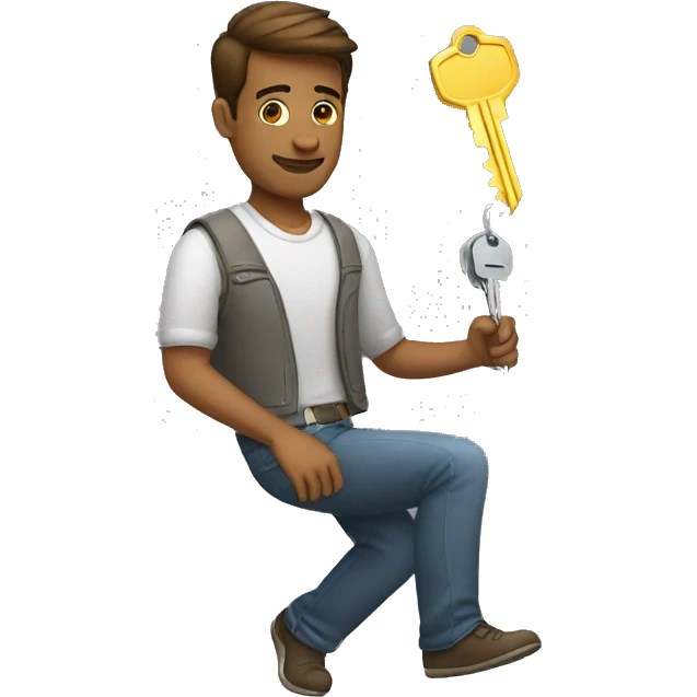men takes a key emoji