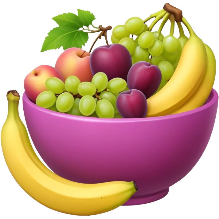 A pink bolw fully of all types os fruits, like a macedonia without red fruits emoji