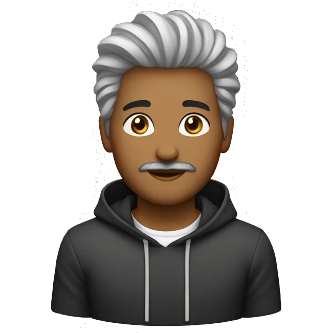 Pai branco cabelo preto curto com um filho negro de cabelos longos cacheados emoji