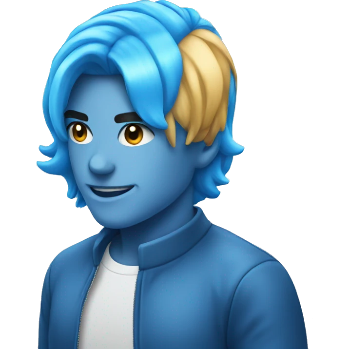 Blue hair gel  emoji