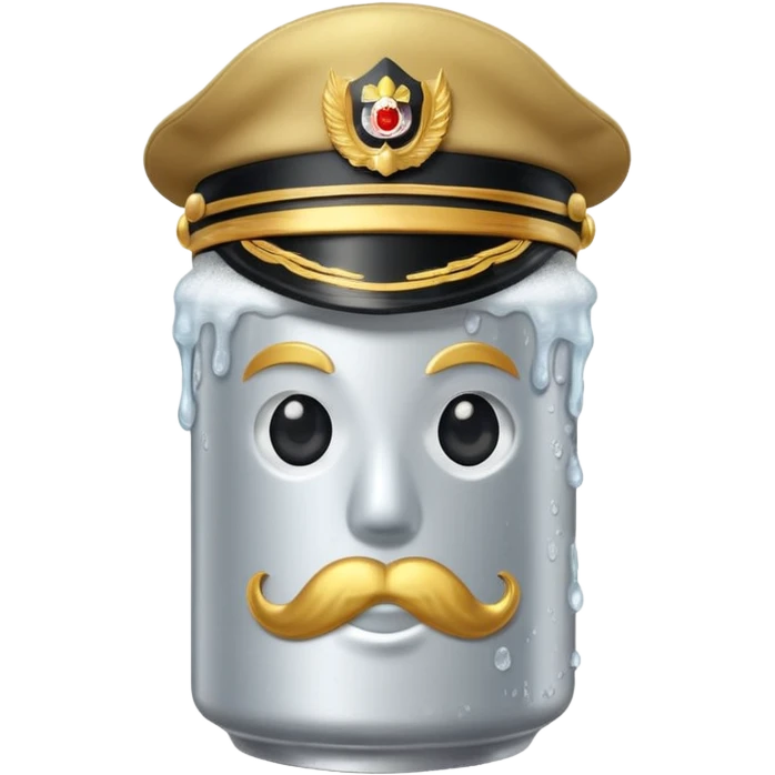 Beer can with captains hat emoji