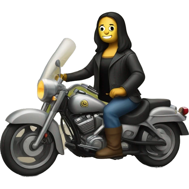 mona lisa riding a motorcycle emoji