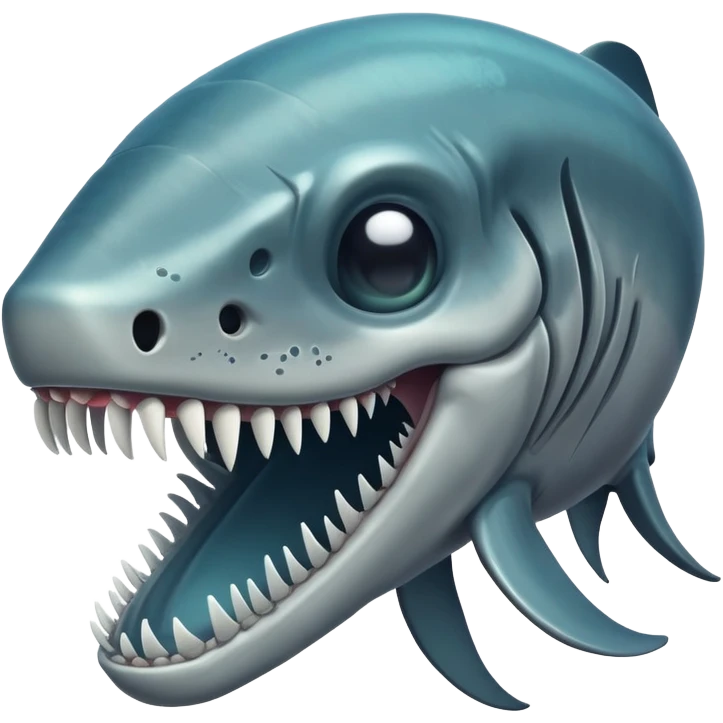 Happy Reaper Leviathan from Subnautica, underwater creature with mandibles, cheerful expression emoji