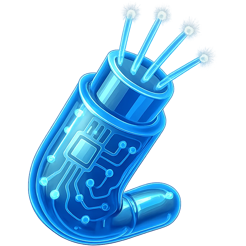 fiberoptic cable, glowing, high-tech, close-up, glossy circuit style, shiny and intricate emoji