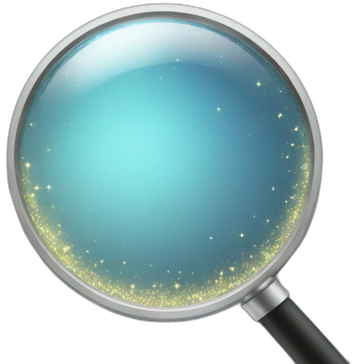 sparkly magnifying glass emoji